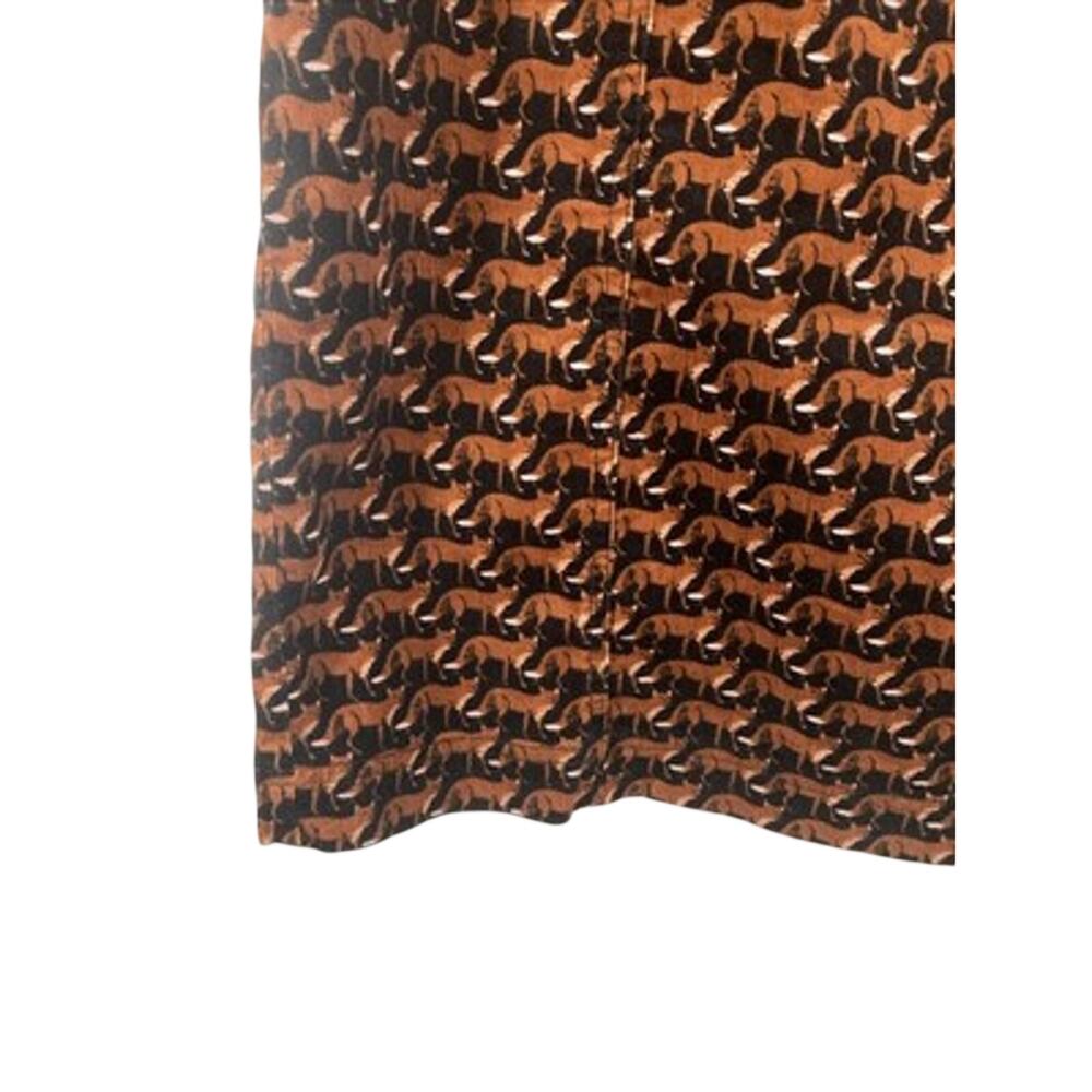 Boden Women’s Sz 8R Navy/Brown Corduroy Dress Coraline Fox Print Stretch - Picture 9 of 13